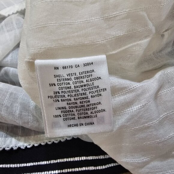 Women's Anthropologie Maeve Nubby Stripes‎ Skirt Navy Blue White Pockets Size 2P - Picture 6 of 7